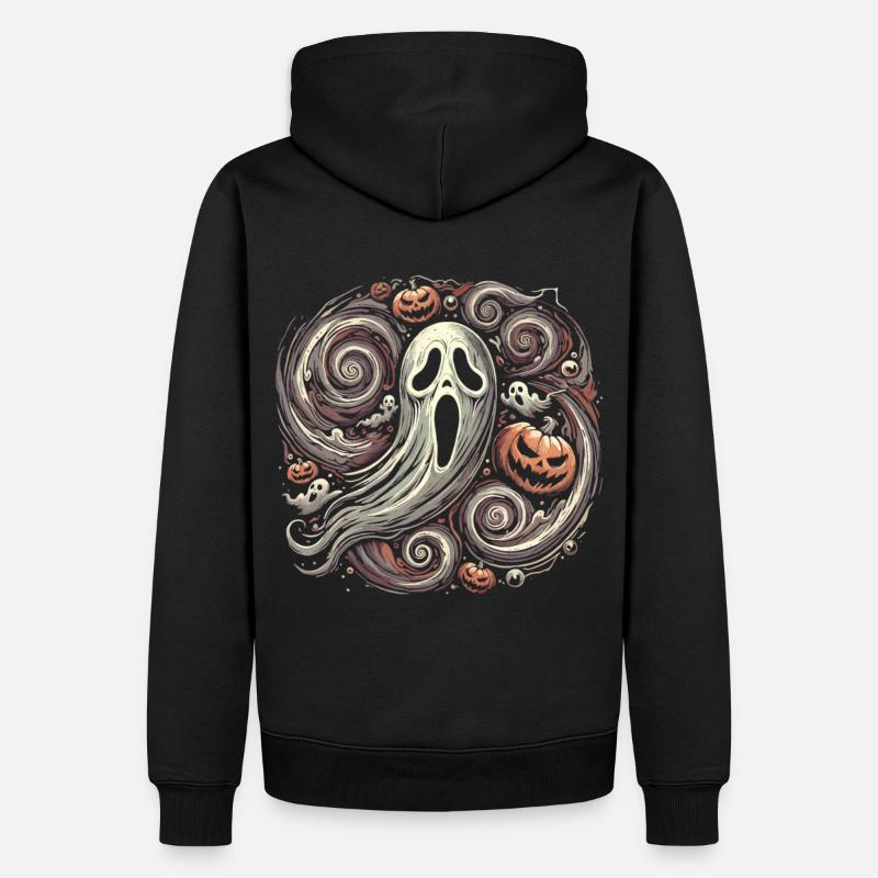 Fantômes expressionnistes effrayants Halloween - Sweat à capuche Premium bio Homme - noir