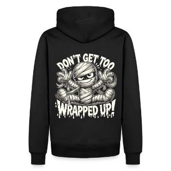Eingewickelte Mumie Halloween Shirt - Männer Premium Bio Hoodie - Schwarz - Hinten - Nico (187cm)