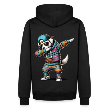 Dabbing Dog - Men’s Premium Organic Hoodie - black - Back - Nico (187cm)
