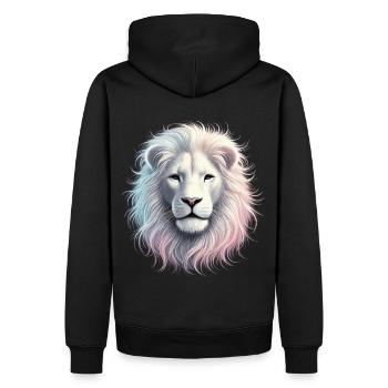 Majestueuse tête de lion au pastel - Sweat à capuche Premium bio Homme - noir - Dos - Nico (187cm)