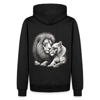 Amoureux comme des lions - Sweat à capuche Premium bio Homme - noir - Dos - Nico (187cm)