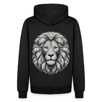 Mosaïque Tête de Lion - Sweat à capuche Premium bio Homme - noir - Dos - Nico (187cm)