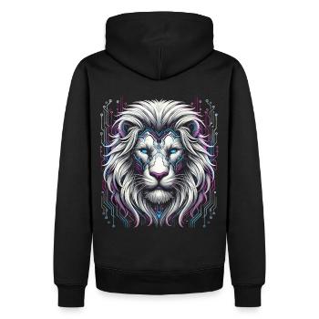 Cyber Lion : Neon Pride - Sweat à capuche Premium bio Homme - noir - Dos - Nico (187cm)