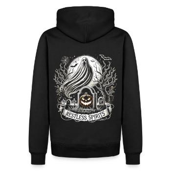 Halloween Geisterstunde erwacht - Männer Premium Bio Hoodie - Schwarz - Hinten - Nico (187cm)