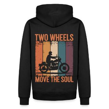 Moto Ferry - Deux roues, liberté infinie - Sweat à capuche Premium bio Homme - noir - Dos - Nico (187cm)
