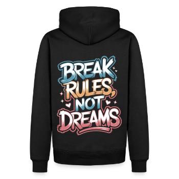 Break Rules, Not Dreams - Motivational T-Shirt - Men’s Premium Organic Hoodie - black - Back - Nico (187cm)