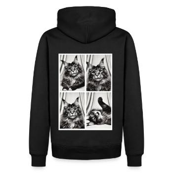 Élégante boîte photo Maine Coon - Sweat à capuche Premium bio Homme - noir - Dos - Nico (187cm)