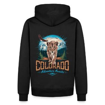 Colorado Adventure – Conception de la nature sauvage et de la nature - Sweat à capuche Premium bio Homme - noir - Dos - Nico (187cm)