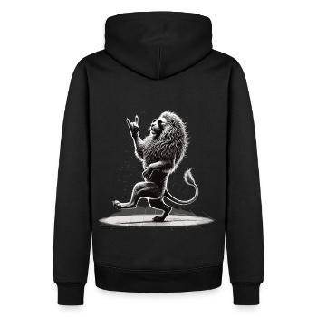 Lion à bascule – cool & wild - Sweat à capuche Premium bio Homme - noir - Dos - Nico (187cm)