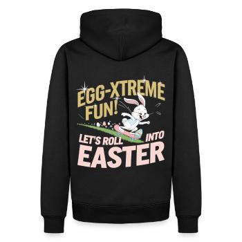 Funny Skater Bunny – Idée cadeau de Pâques - Sweat à capuche Premium bio Homme - noir - Dos - Nico (187cm)