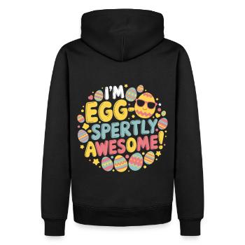 Ich bin eier-weise großartig – Lustiges Ostershirt - Männer Premium Bio Hoodie - Schwarz - Hinten - Nico (187cm)