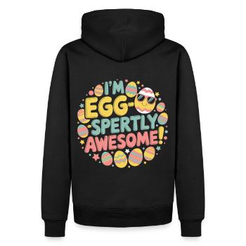I’m Egg-wise Great – Cadeau de Pâques - Sweat à capuche Premium bio Homme - noir - Dos - Nico (187cm)