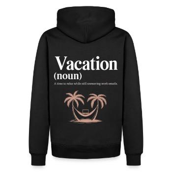 Urlaub (nom) – détente avec des e-mails professionnels - Sweat à capuche Premium bio Homme - noir - Dos - Nico (187cm)
