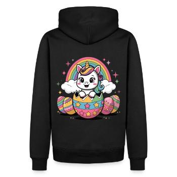 Magical Unicorn Easter Egg – Colorful Easter Gift - Men’s Premium Organic Hoodie - black - Back - Nico (187cm)