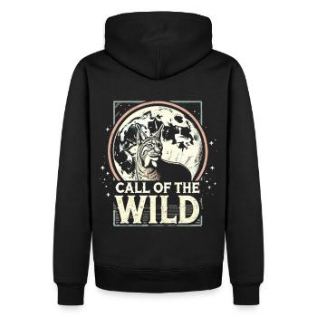Wildnis und Freiheit – Call of the Wild - Männer Premium Bio Hoodie - Schwarz - Hinten - Nico (187cm)