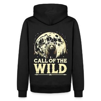 L’appel de la nature – Ours puissant - Sweat à capuche Premium bio Homme - noir - Dos - Nico (187cm)