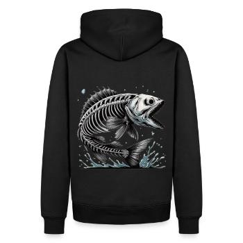 Poisson osseux maléfique des profondeurs - Sweat à capuche Premium bio Homme - noir - Dos - Nico (187cm)