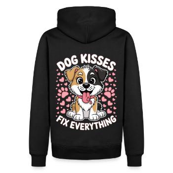 Hundeküsse heilen alles - Männer Premium Bio Hoodie - Schwarz - Hinten - Nico (187cm)