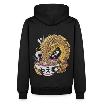 Mangeur de ramen légendaire - Sweat à capuche Premium bio Homme - noir - Dos - Nico (187cm)
