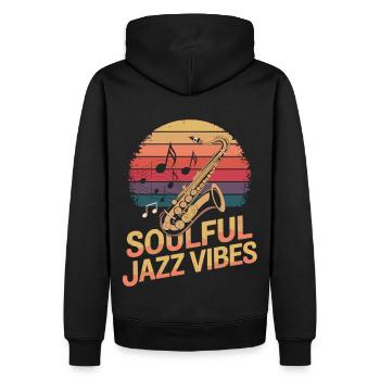 Jazz avec des vibrations soul - Sweat à capuche Premium bio Homme - noir - Dos - Nico (187cm)