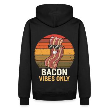 Chemise Cool Bacon Food - Sweat à capuche Premium bio Homme - noir - Dos - Nico (187cm)