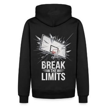 Dunk and Destruction – Break the Limits - Men’s Premium Organic Hoodie - black - Back - Nico (187cm)