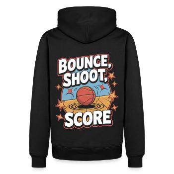 Dribbler, tirer, marquer – le plaisir du basketball - Sweat à capuche Premium bio Homme - noir - Dos - Nico (187cm)