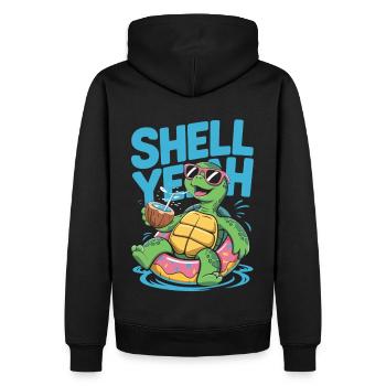 Shell yeah – Chill Turtle - Sweat à capuche Premium bio Homme - noir - Dos - Nico (187cm)