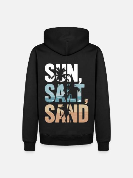 Sun, Salt, Sand – Strandzeit! - Männer Premium Bio Hoodie - Schwarz