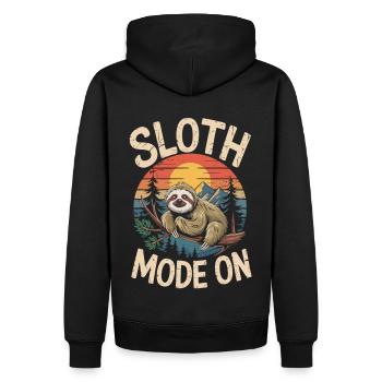 Faultier Modus an T-Shirt - Männer Premium Bio Hoodie - Schwarz - Hinten - Nico (187cm)