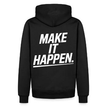 Pack es an! - Männer Premium Bio Hoodie - Schwarz - Hinten - Nico (187cm)