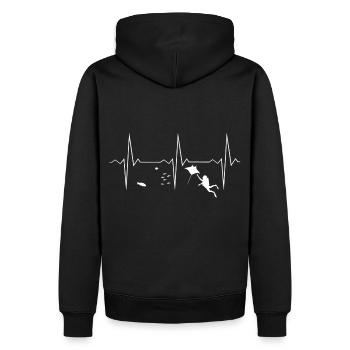 EKG Herzschlag Heartbeat Tauchen - Männer Premium Bio Hoodie - Schwarz - Hinten - Nico (187cm)
