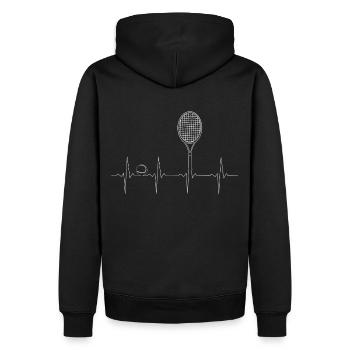 ECG Heartbeat Heartbeat Tennis - Sweat à capuche Premium bio Homme - noir - Dos - Nico (187cm)