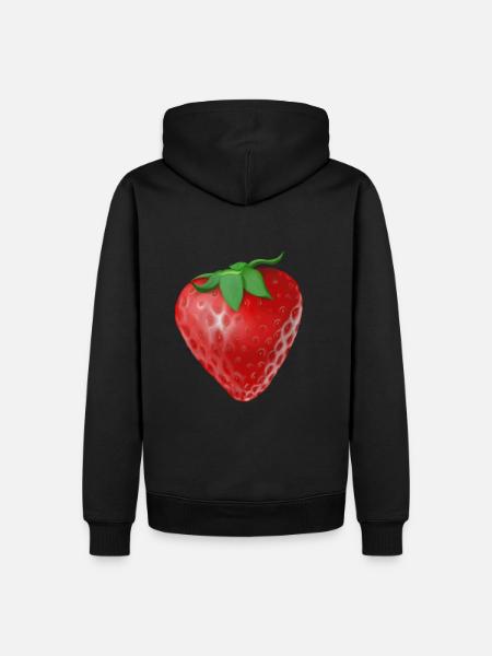 Delicious red strawberry - Men’s Premium Organic Hoodie - black