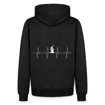 EKG Herzschlag Heartbeat Microscope Mikroskop - Männer Premium Bio Hoodie - Schwarz - Hinten - Nico (187cm)