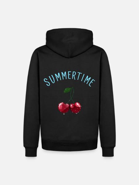 Cherries - Cherries Summertime - Men’s Premium Organic Hoodie - black
