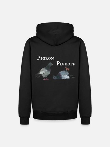 Duif aan en uit - Mannen Premium Bio hoodie - zwart