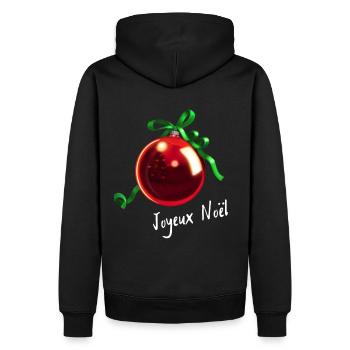 Christbaum Kugel Joyeux Noël - Männer Premium Bio Hoodie - Schwarz - Hinten - Nico (187cm)