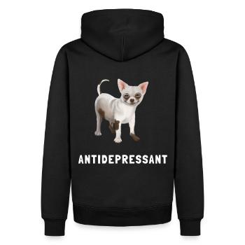 Hund - Chihuahua Antidepressant - Männer Premium Bio Hoodie - Schwarz - Hinten - Nico (187cm)
