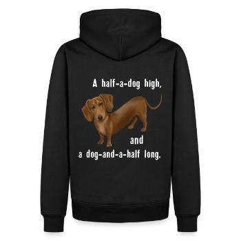 Hund - Dachshund And and a half dog - Men’s Premium Organic Hoodie - black - Back - Nico (187cm)