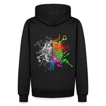 Brain halves functions - Men’s Premium Organic Hoodie - black - Back - Nico (187cm)
