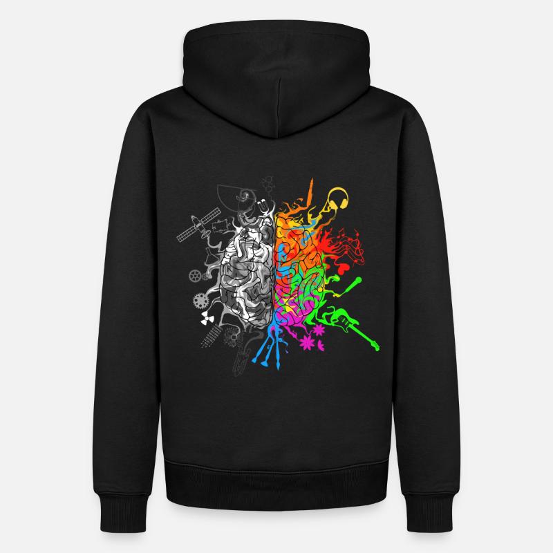 Gehirn / Brain halves functions - Männer Premium Bio Hoodie - Schwarz