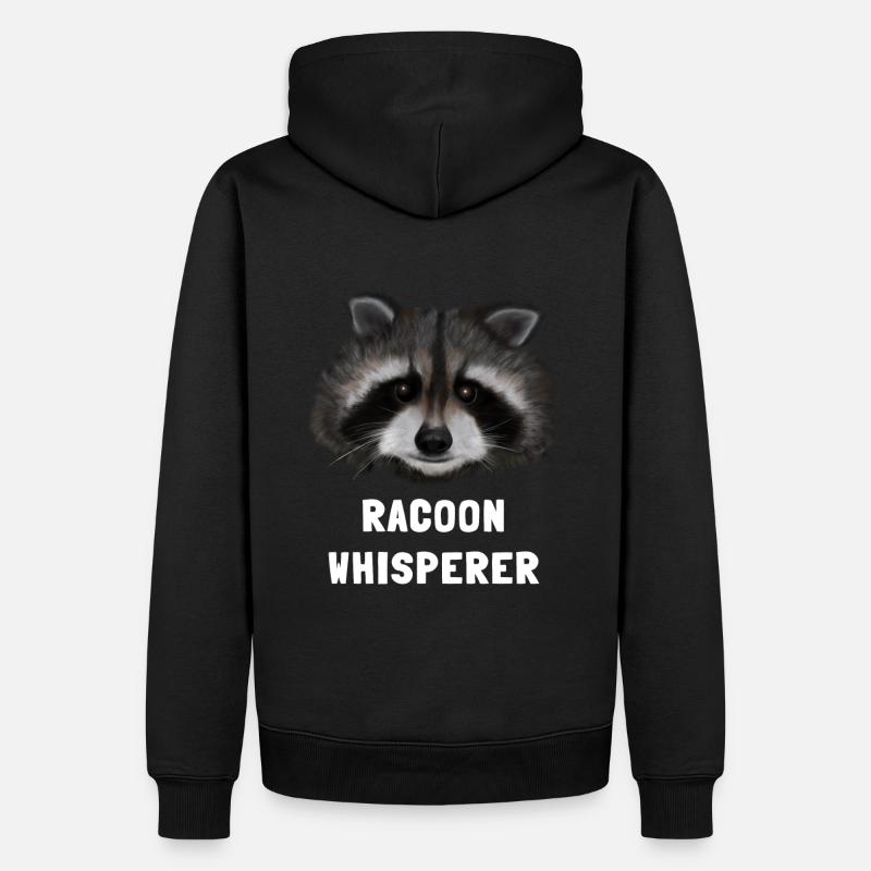 Waschbär Flüsterer & Whisperer - Männer Premium Bio Hoodie - Schwarz