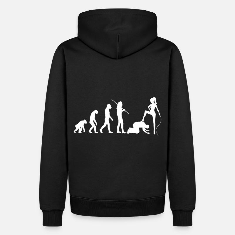 Evolution - dominatrix and slave - Men’s Premium Organic Hoodie - black