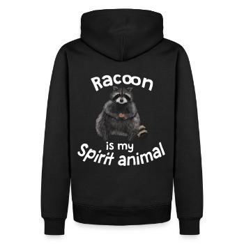 Waschbär - my spirit animal - Männer Premium Bio Hoodie - Schwarz - Hinten - Nico (187cm)