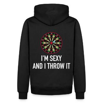 Dart je suis sexy et je le jette - Sweat à capuche Premium bio Homme - noir - Dos - Nico (187cm)