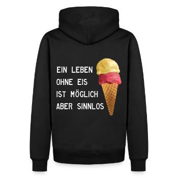 Ice cream - Leben ohne Eis ist sinnlos - Männer Premium Bio Hoodie - Schwarz - Hinten - Nico (187cm)