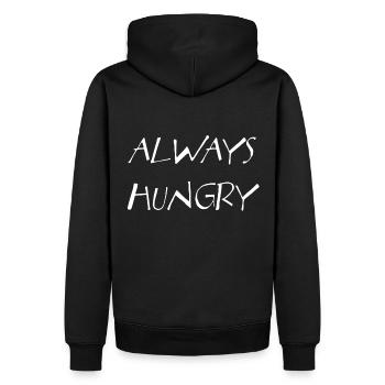 Always Hungry - Männer Premium Bio Hoodie - Schwarz - Hinten - Nico (187cm)
