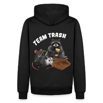 Racoon Opossum Mouse - Team Trash - Männer Premium Bio Hoodie - Schwarz - Hinten - Nico (187cm)