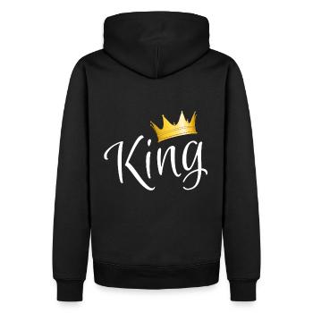 Roi - roi - Sweat à capuche Premium bio Homme - noir - Dos - Nico (187cm)